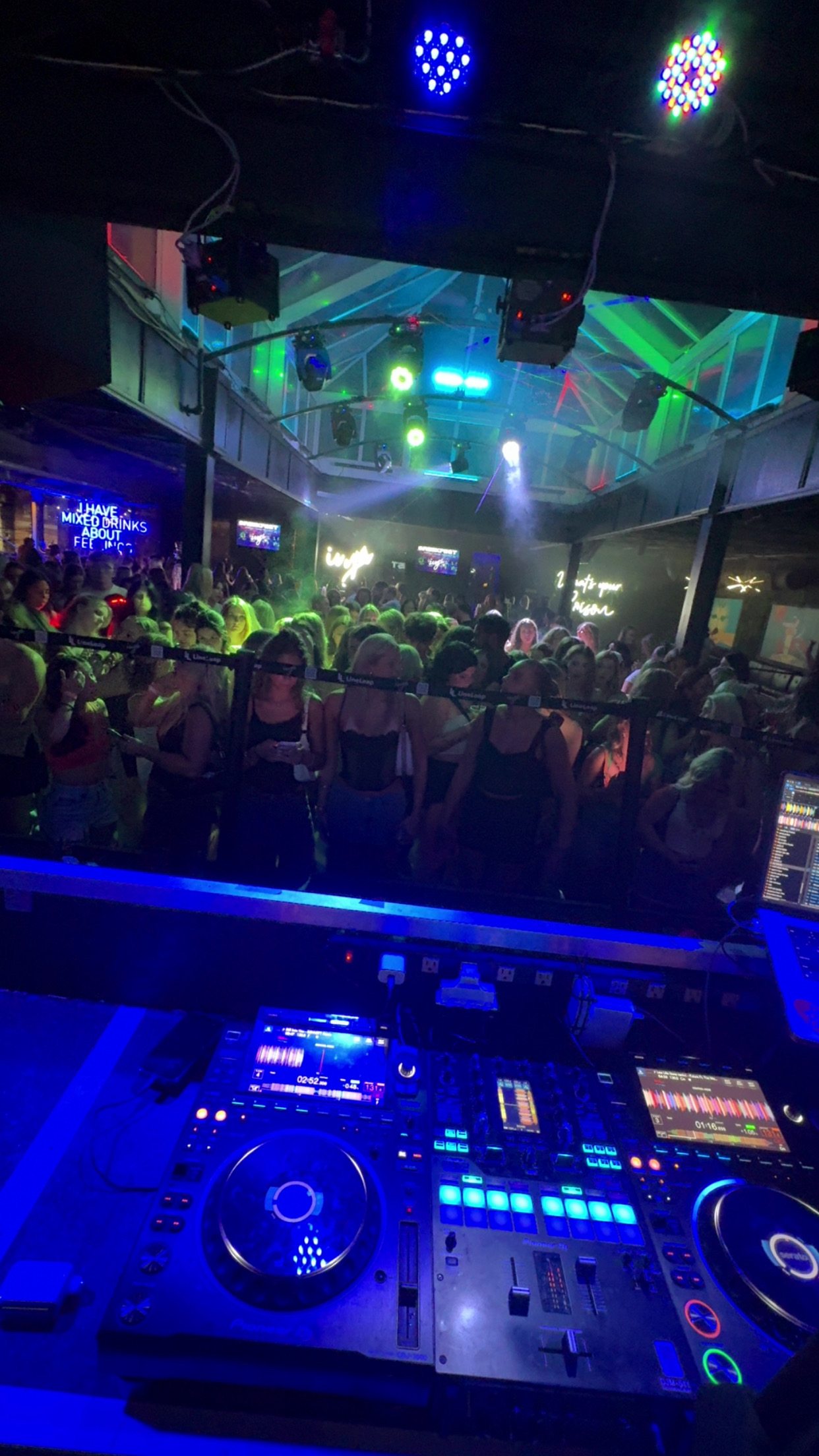 Crowd response seen from the decks at Ivy Nightclub