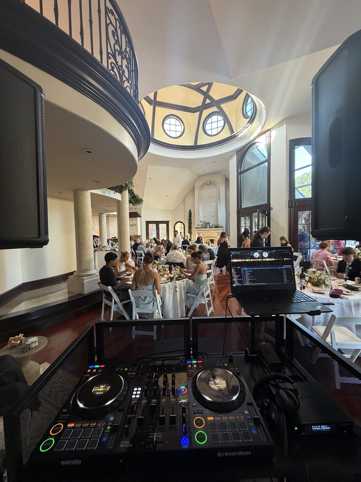 Mebane wedding reception viewed from VATO's professional DJ booth